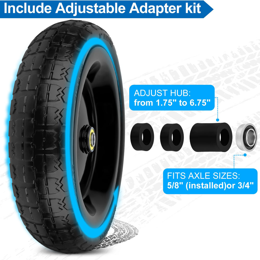 phepetroll solid flat free tire with tread design