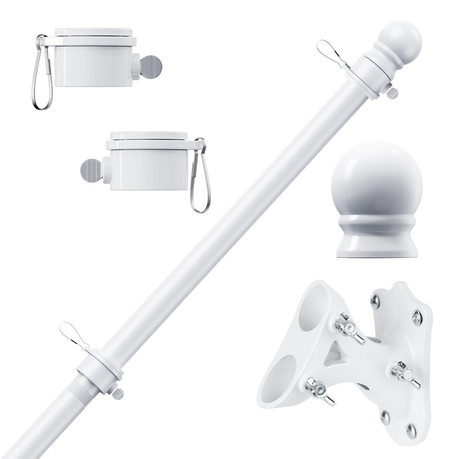 PHITRIC 5FT flagpole kit with stainless steel finish