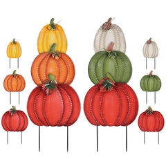 PHITRIC Fall Decorations Outdoor 34 inch garden stakes with pumpkins