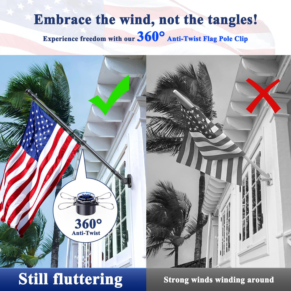 PHITRIC flag pole kit assembled with rotating clips