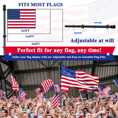 PHITRIC flag pole kit with a 3x5 flag mounted