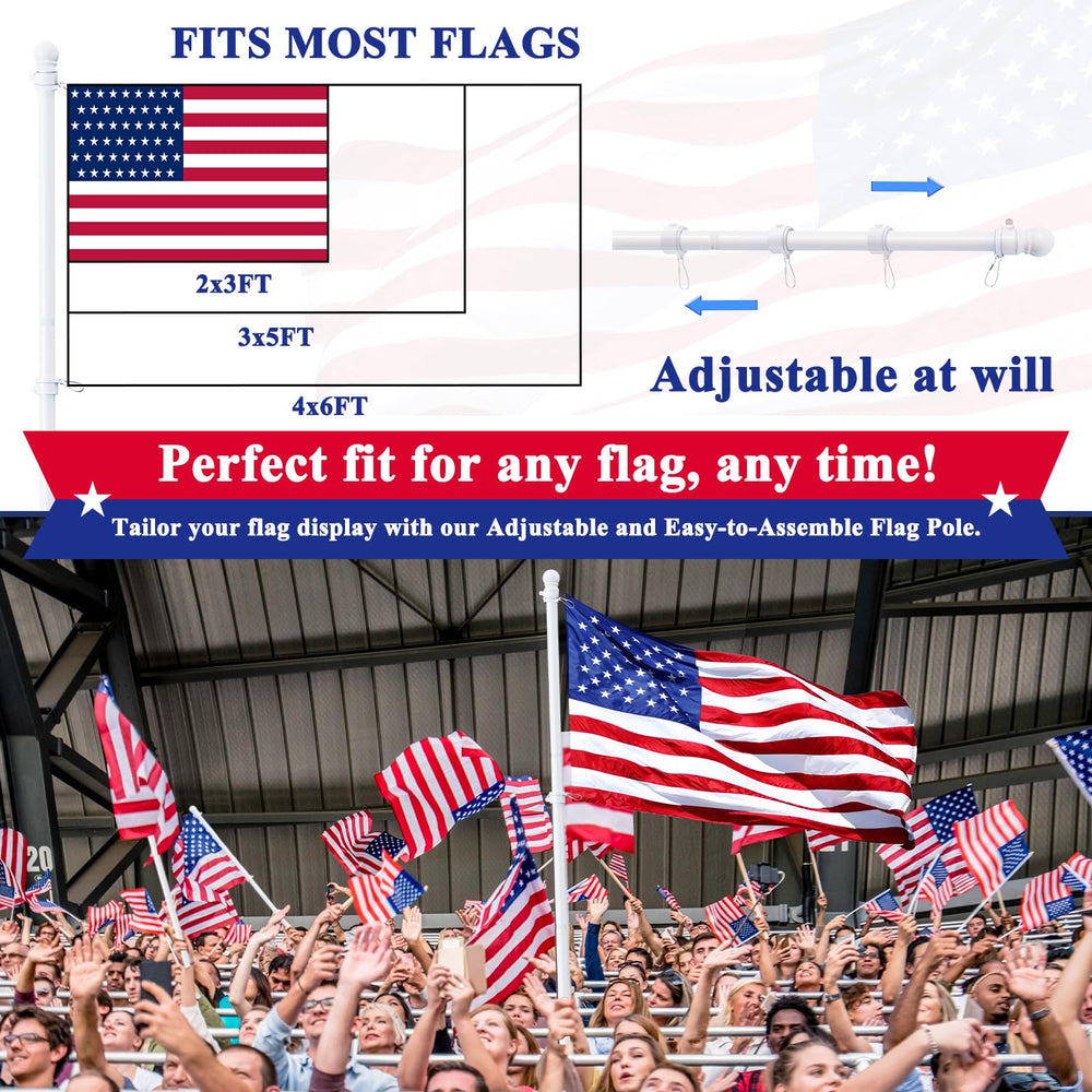 PHITRIC flagpole kit components laid out for assembly