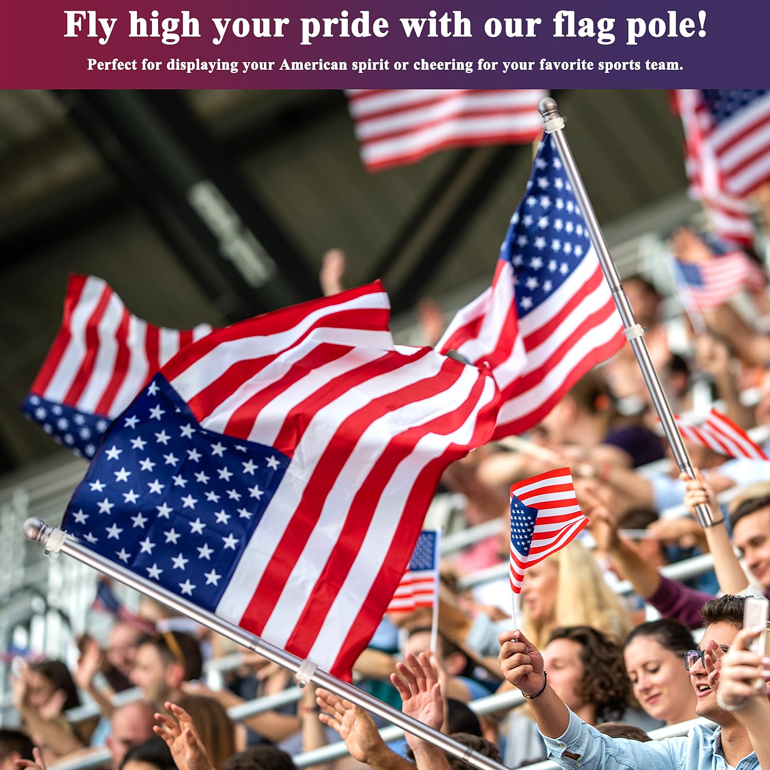 PHITRIC flagpole with 3x5 flag displayed