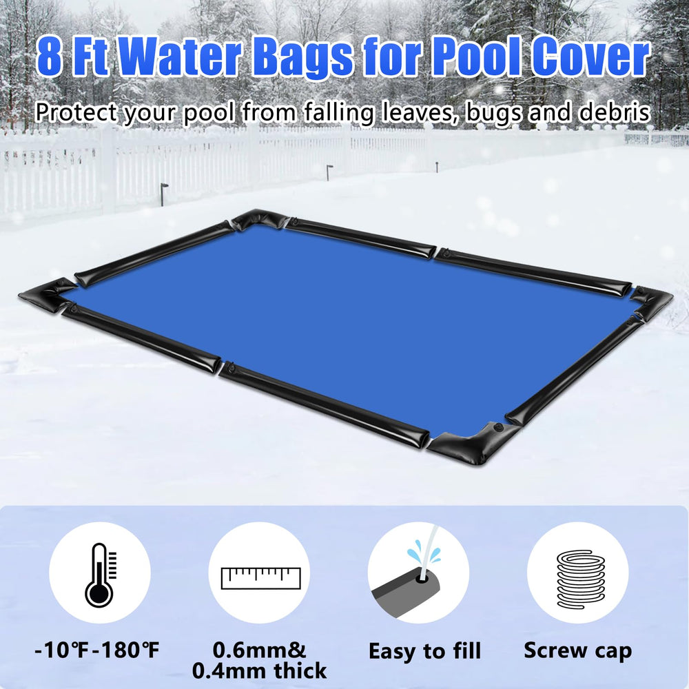 Phoncoo Pool Water Bags filled with water showing screw cap