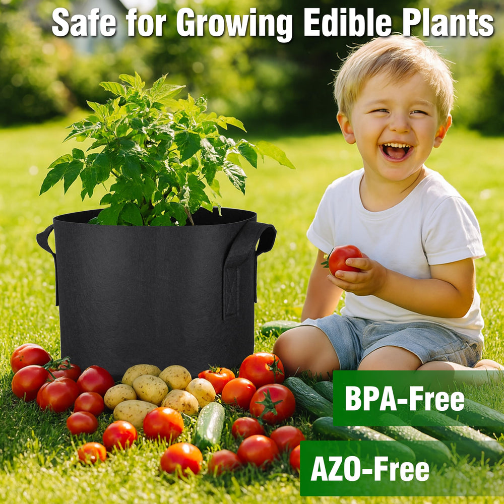 PHYEX Grow Bags filled with soil and plants