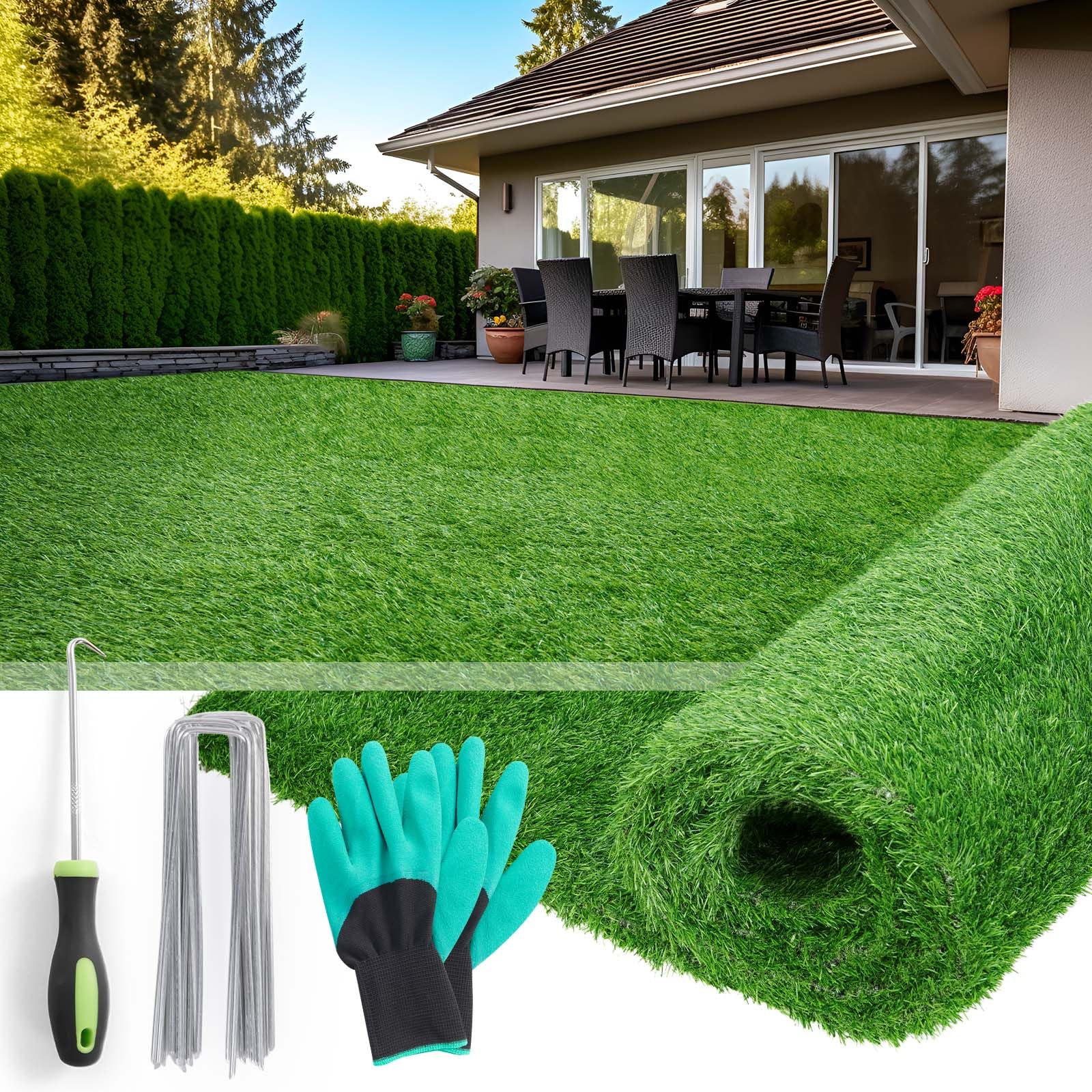 PICK FOR LIFE 3x5ft artificial turf grass green front view