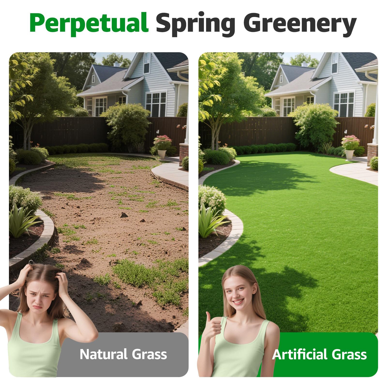 PICK FOR LIFE artificial grass in a garden setting
