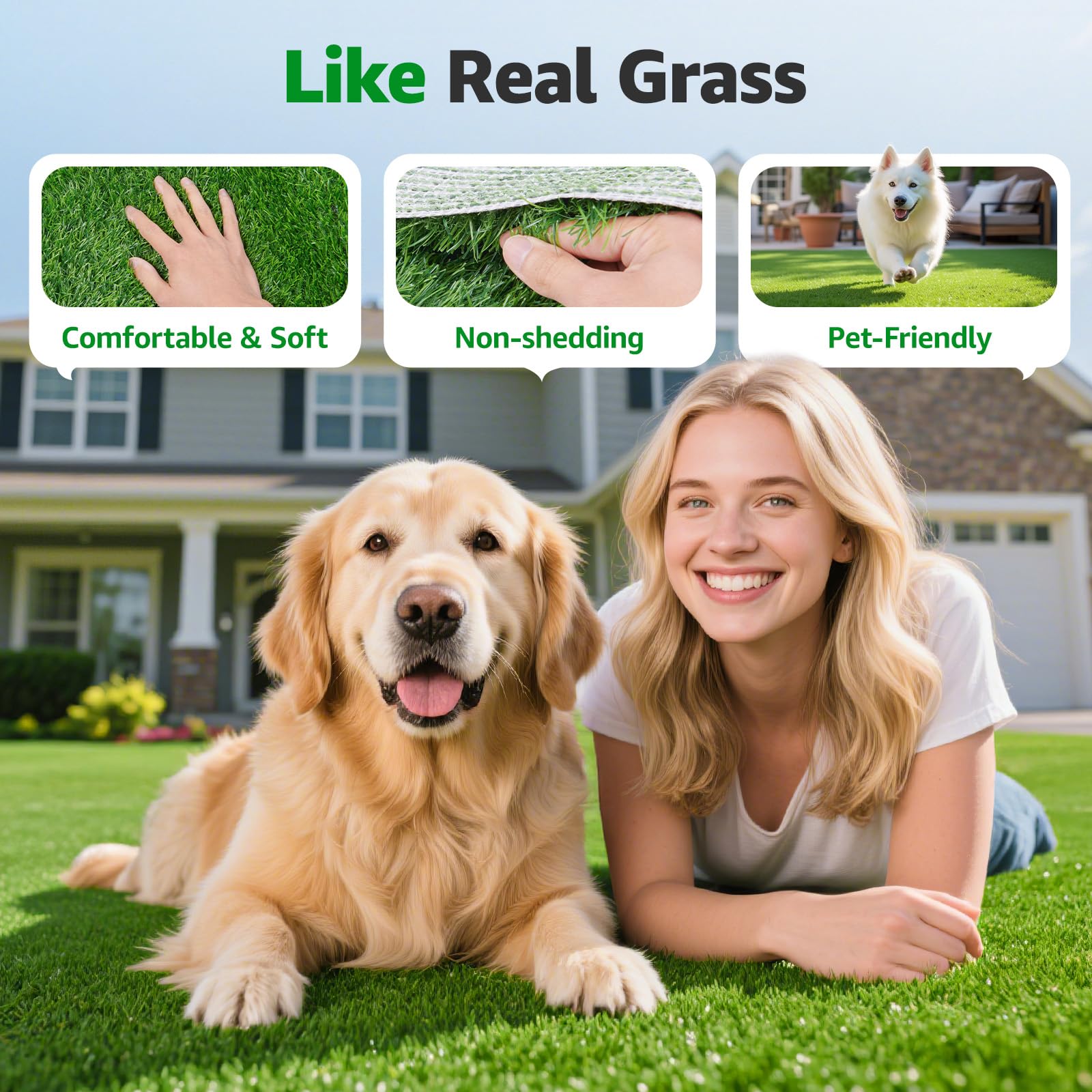 PICK FOR LIFE artificial grass showing drainage holes