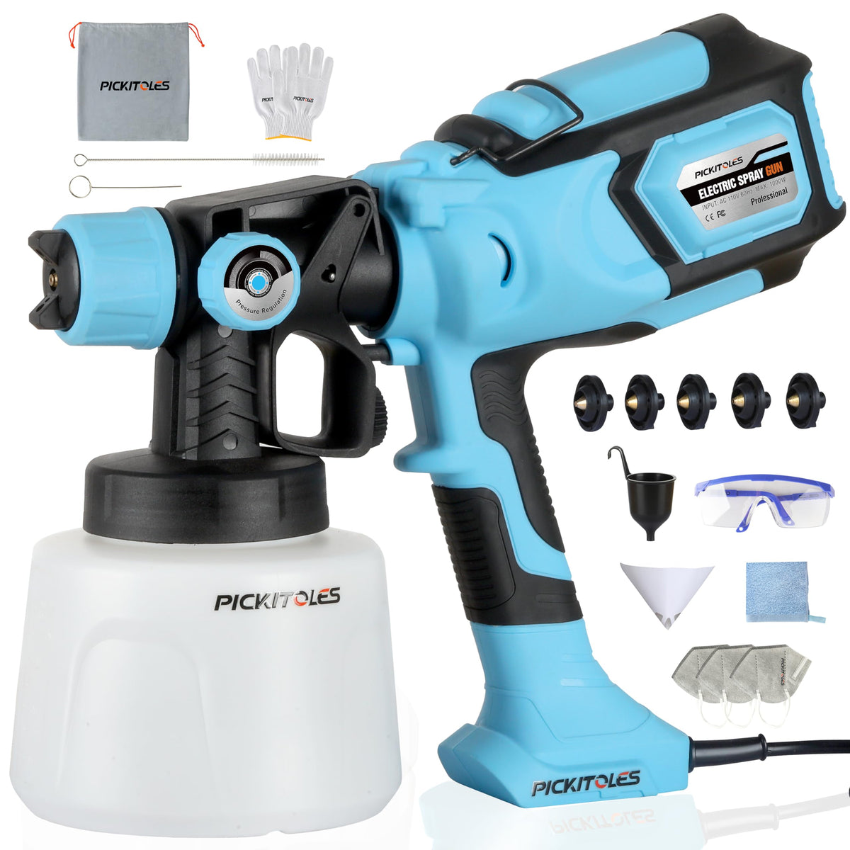 PICKITOLES 1000W HVLP Paint Sprayer Navy front view