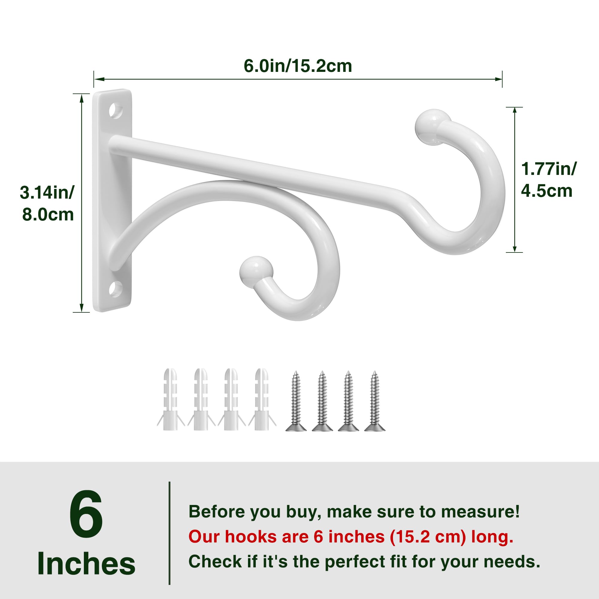 pickpiff 6-inch planter hook side view showing design