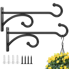pickpiff 8-Inch Plant Hanger Hook, black metal front view