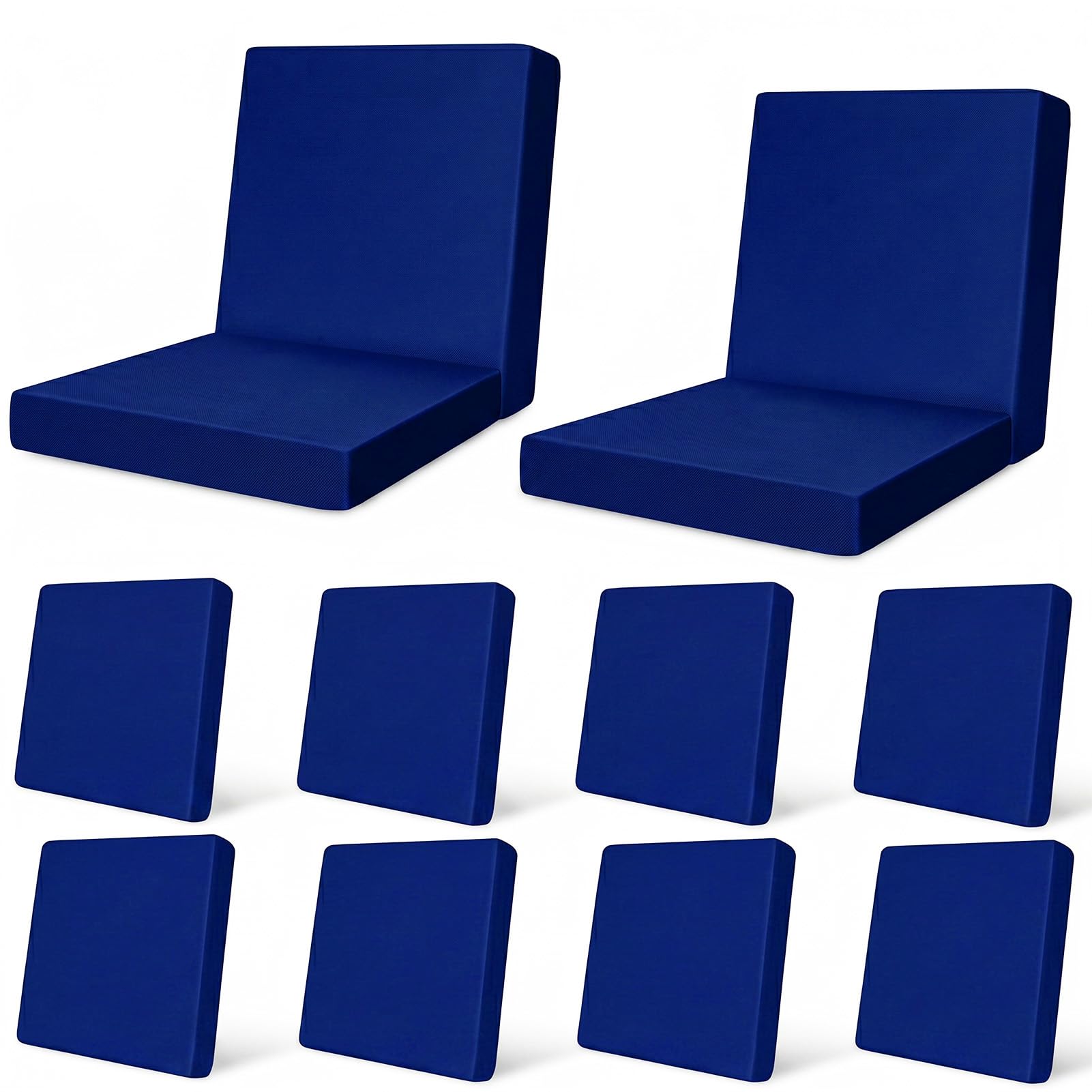 pickyNproud 12Pcs Patio Cushion Covers in blue front view