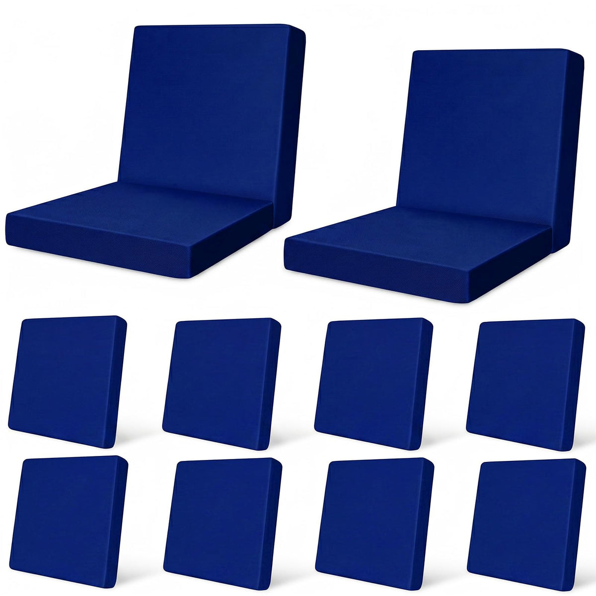 pickyNproud 12Pcs Patio Cushion Covers in blue front view