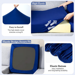 pickyNproud 12Pcs Patio Cushion Covers laid out on outdoor furniture