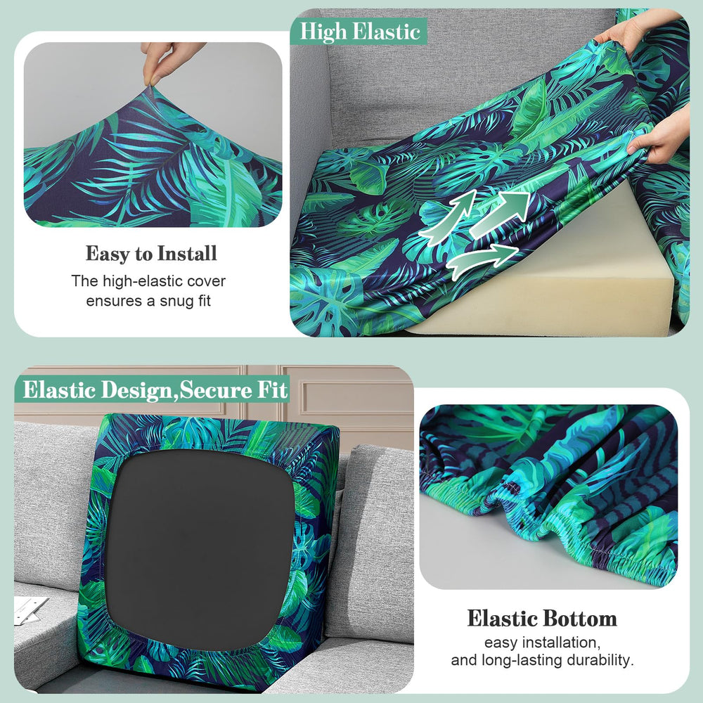 pickyNproud 14Pcs Cushion Covers in Palm Leaves pattern on patio cushions
