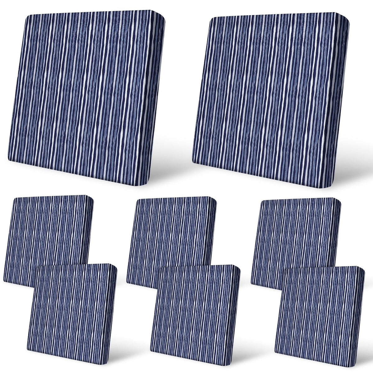 pickyNproud 8PCS Navy Patio Cushion Covers front view