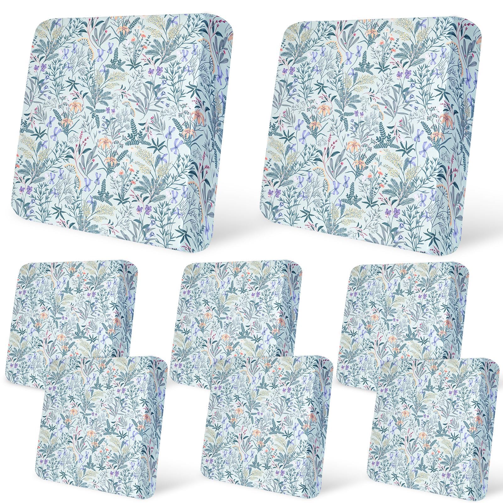 pickyNproud 8Pcs Patio Cushion Covers in Light Cyan, front view