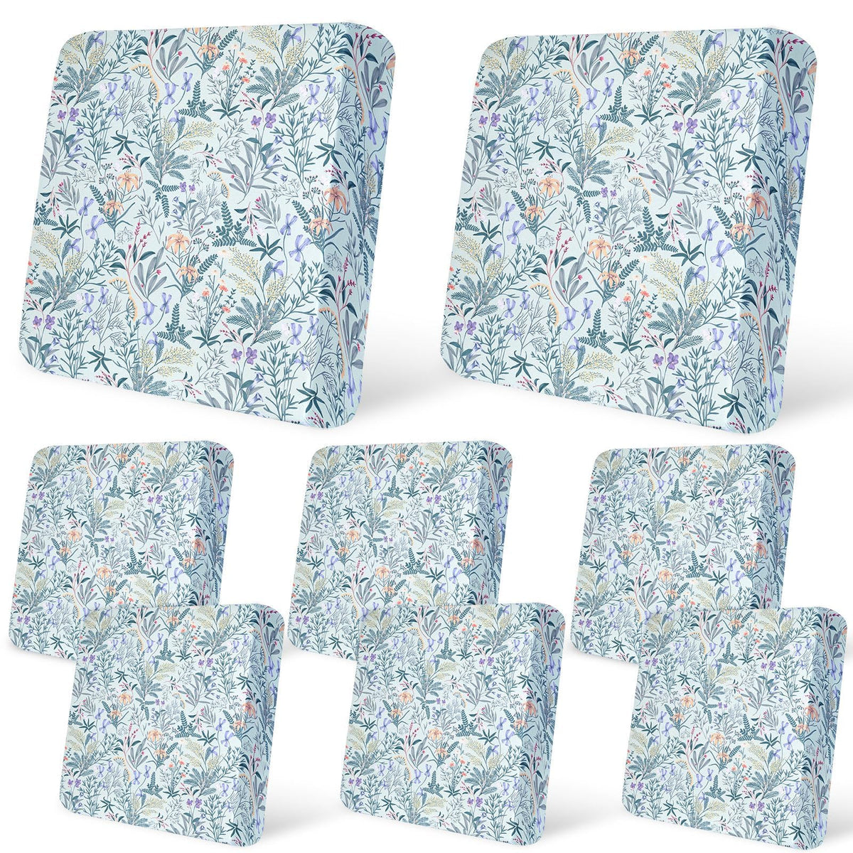 pickyNproud 8Pcs Patio Cushion Covers in Light Cyan, front view