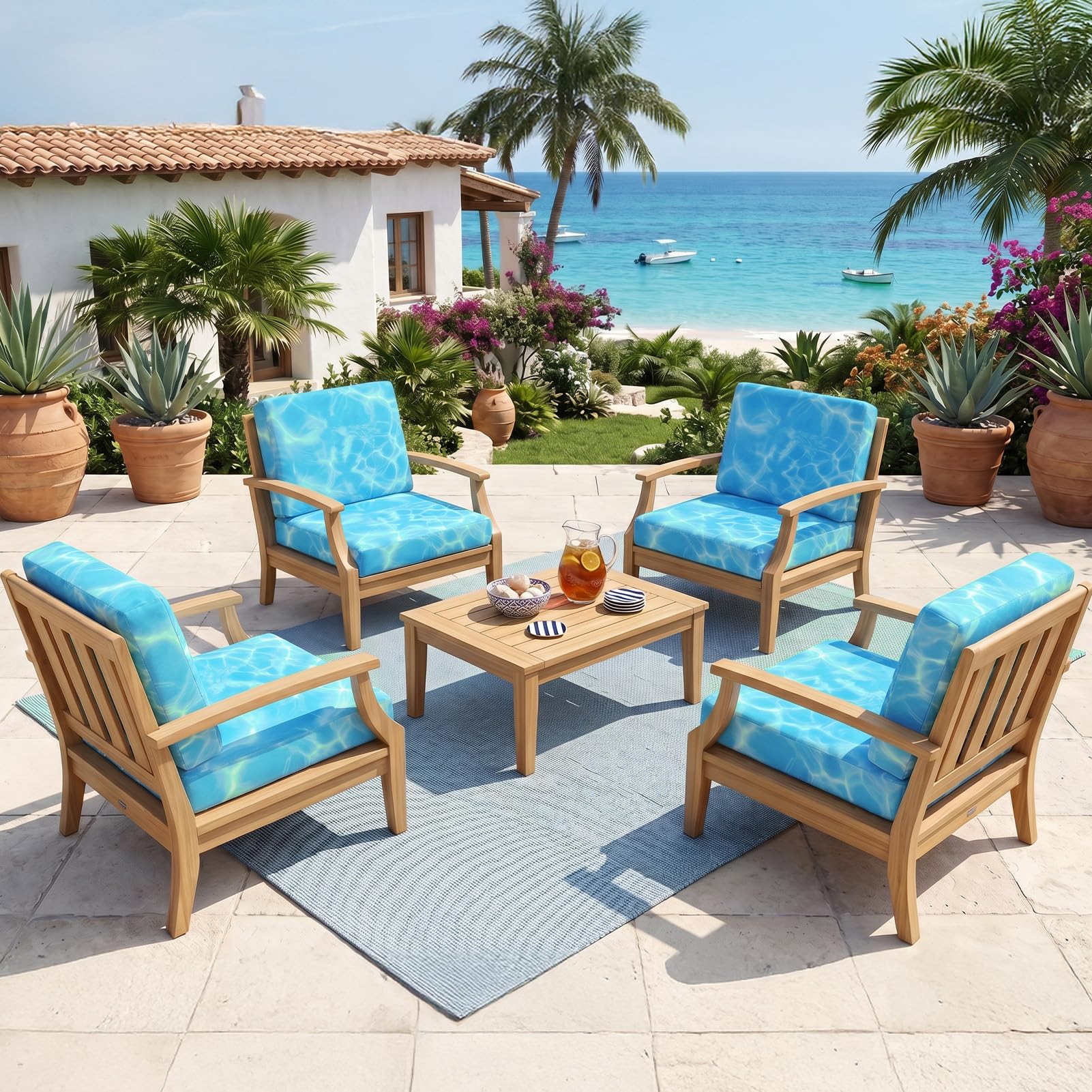 pickyNproud cushion covers displayed with garden furniture