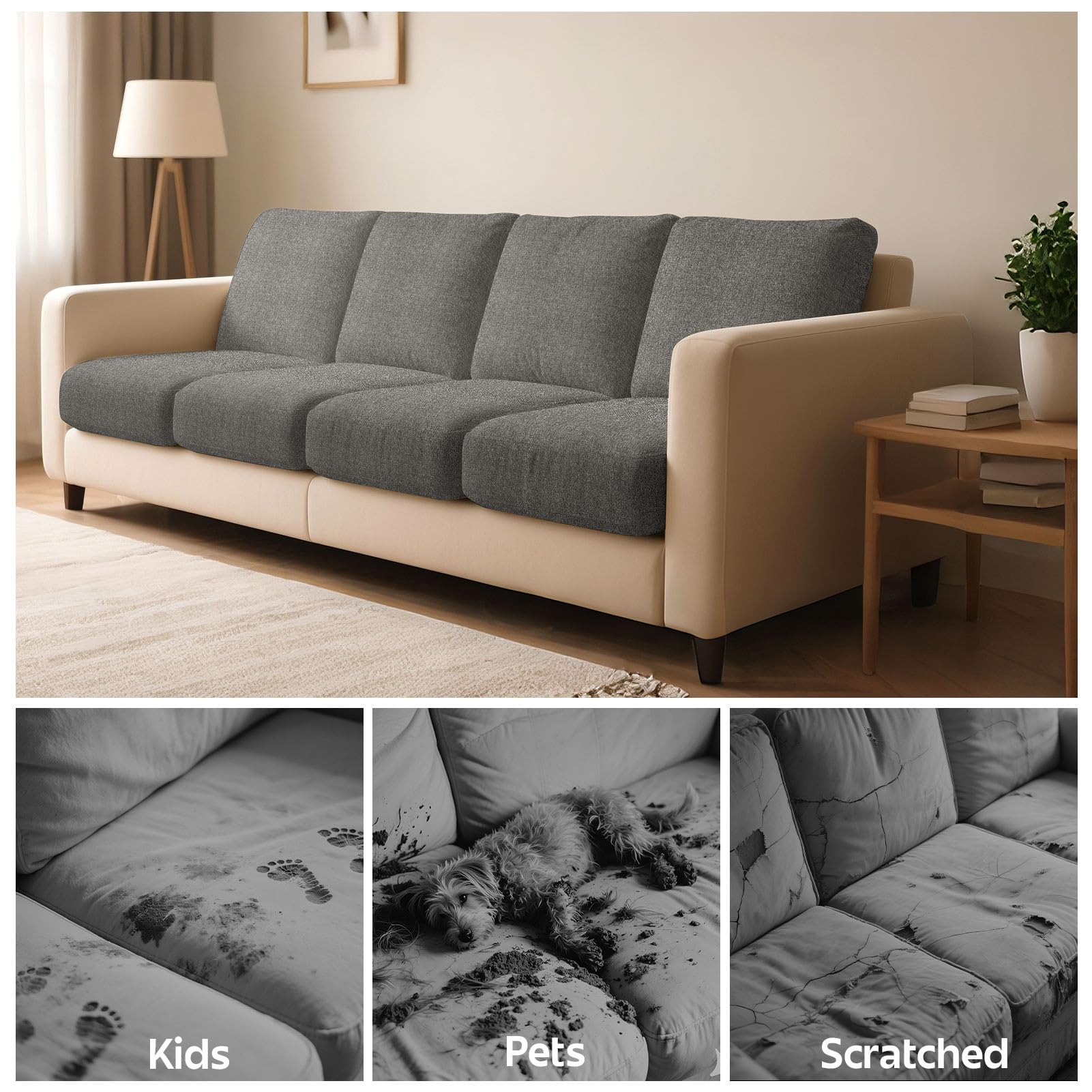 pickyNproud cushion covers in Charcoal Gray lifestyle scene