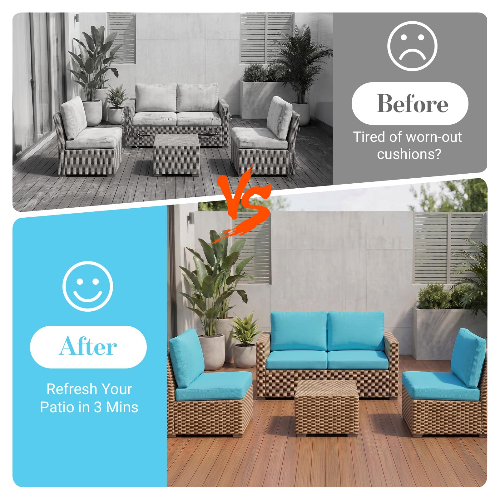 pickyNproud Cushion Covers on patio furniture