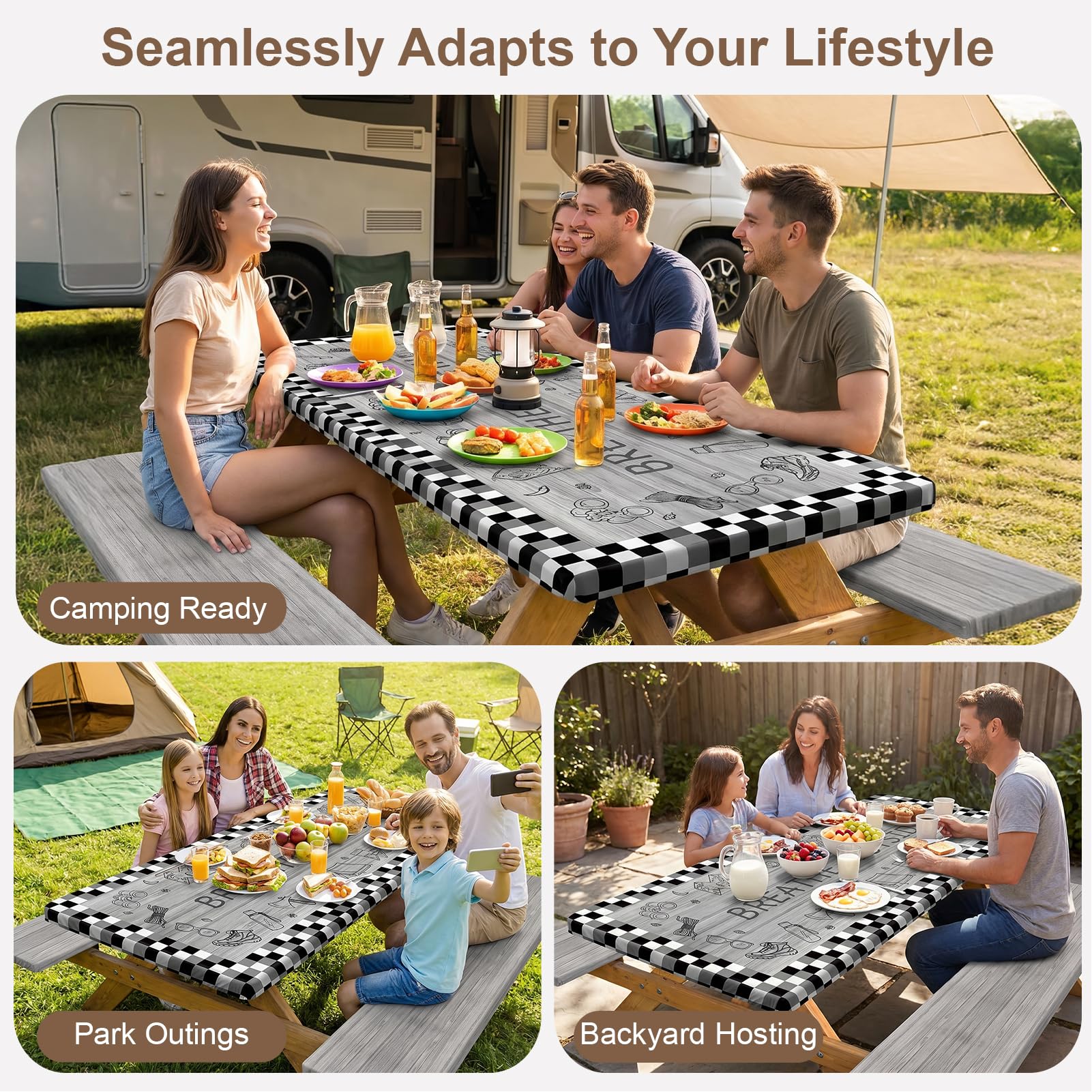 pickyNproud picnic table cover folded in built-in pocket