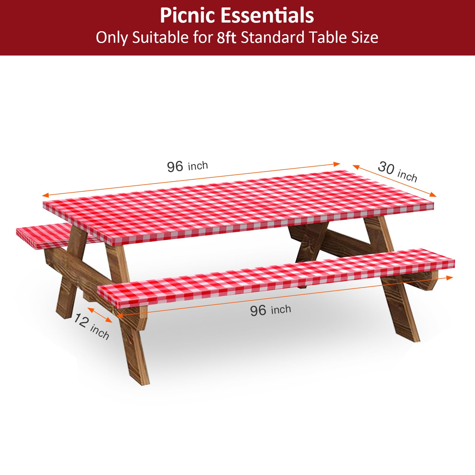 Picnic table cover and bench covers in storage bag