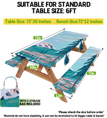 Picnic table cover on a picnic table outdoors