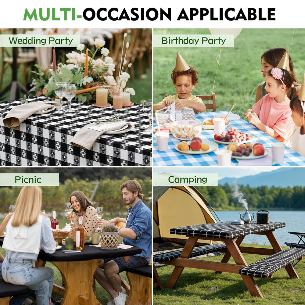 Picnic table cover set displayed on a picnic table outdoors