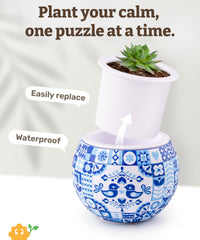 PieceRelax 3D Puzzle Planter showing inner tray
