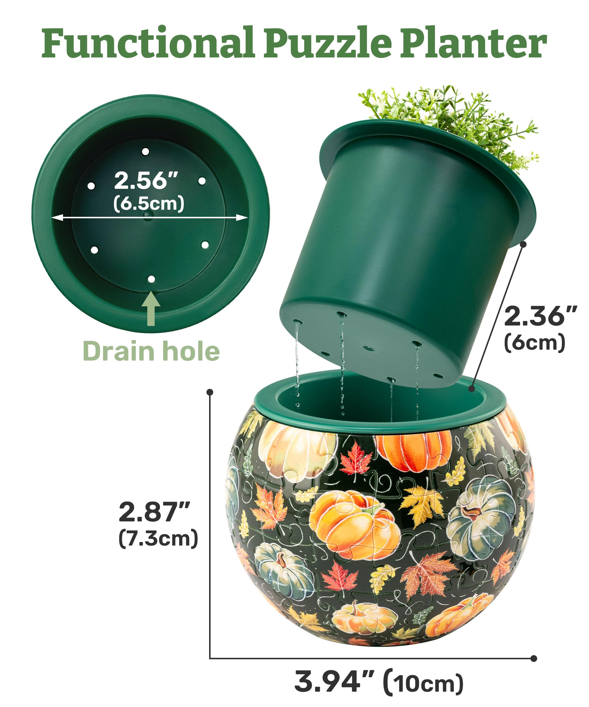 PieceRelax 3D Puzzle Planter with flowers planted inside