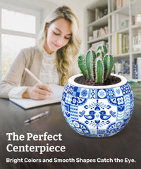 PieceRelax Puzzle Planter with vibrant Danish Folklore design