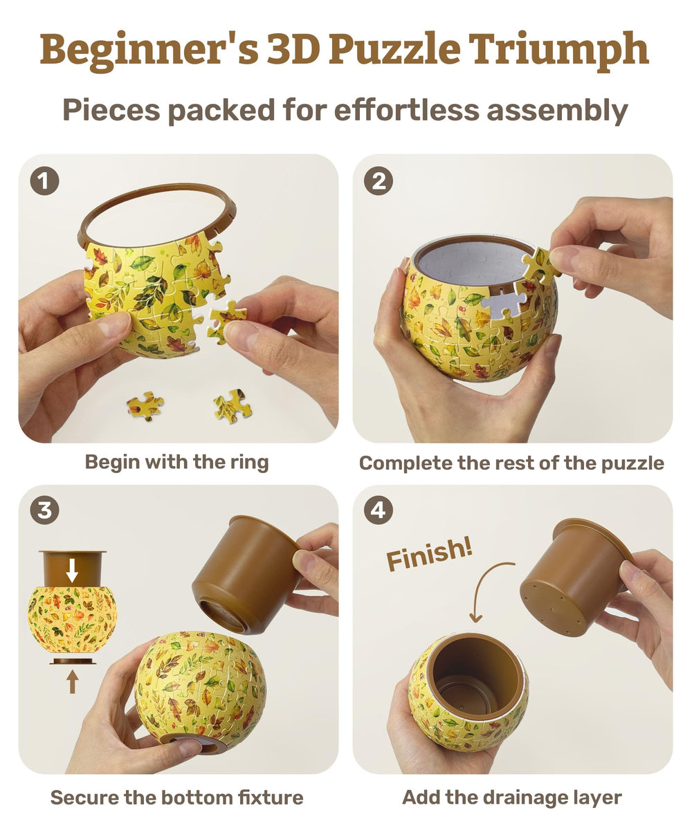 PieceRelax Unique 3D Puzzle Planter packaging