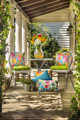 Pillow Perfect Gregoire Floral Floor Pillow on patio