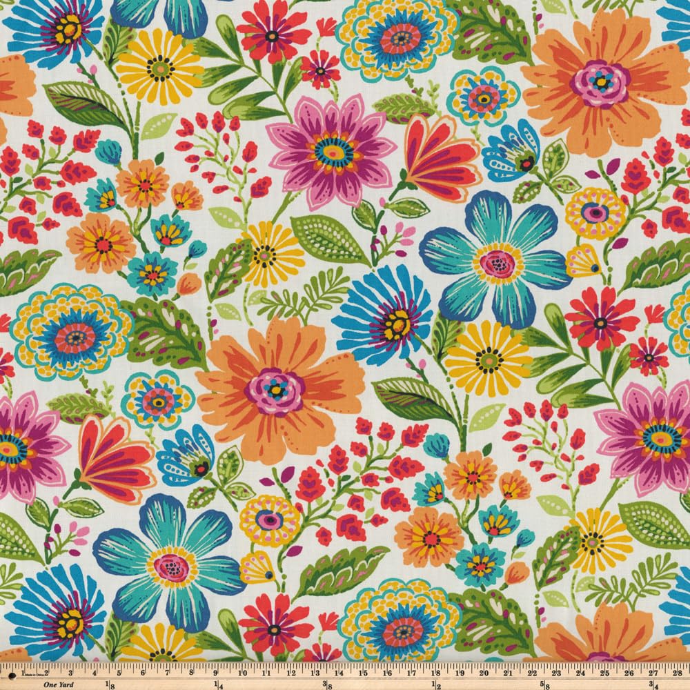 Pillow Perfect Gregoire Floral Floor Pillow with bright floral print