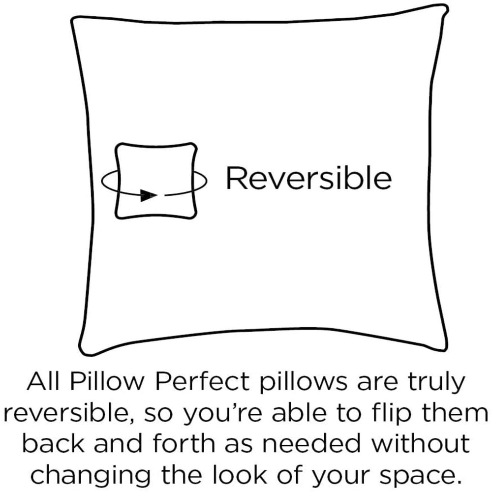 Pillow Perfect seat cushions arranged on outdoor patio furniture