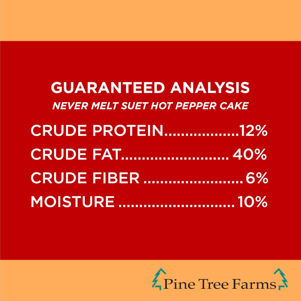 Pine Tree Farms Hot Pepper Suet Cakes in a natural outdoor setting