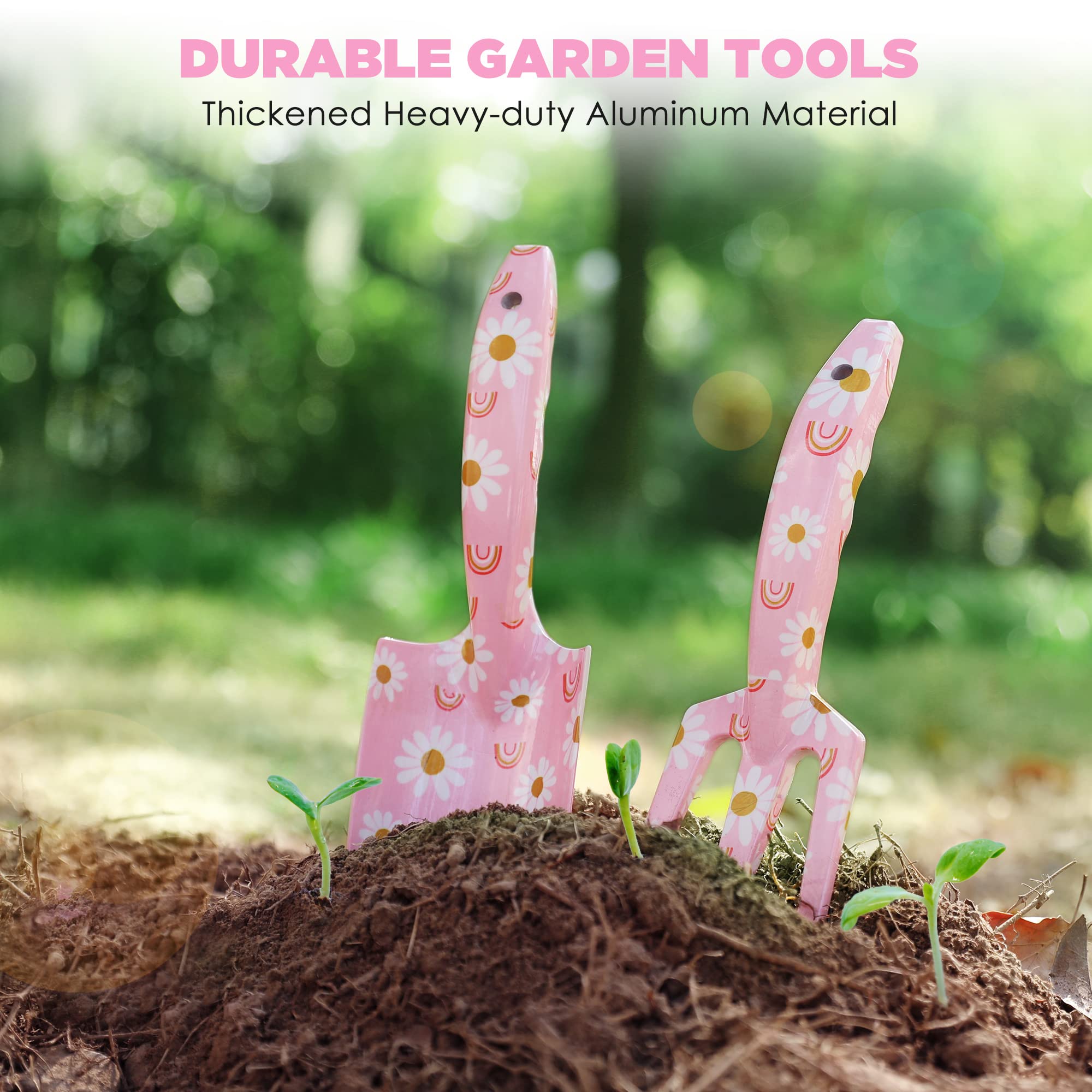 Pink nitrile garden gloves from WORKPRO tool set