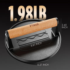 Pisol Smash Burger Press close-up of wooden handle