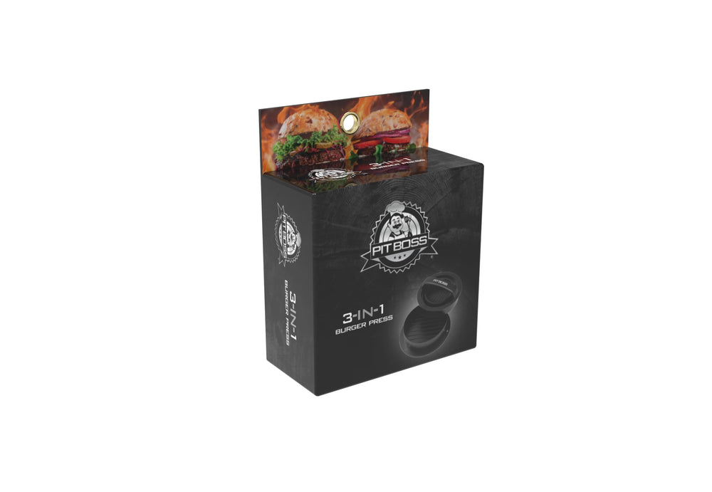 PIT BOSS Burger Press in use with ground meat