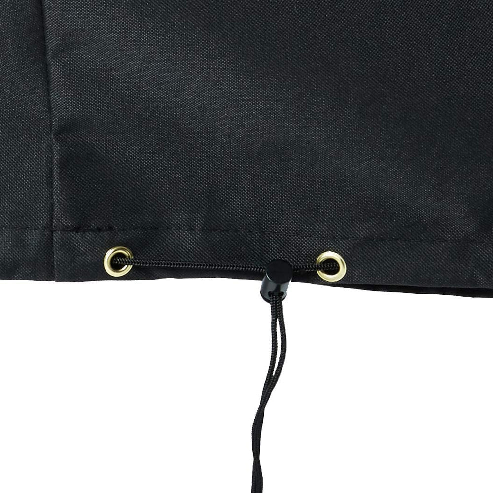 PIT BOSS Deluxe Grill Cover dimensions displayed next to grill