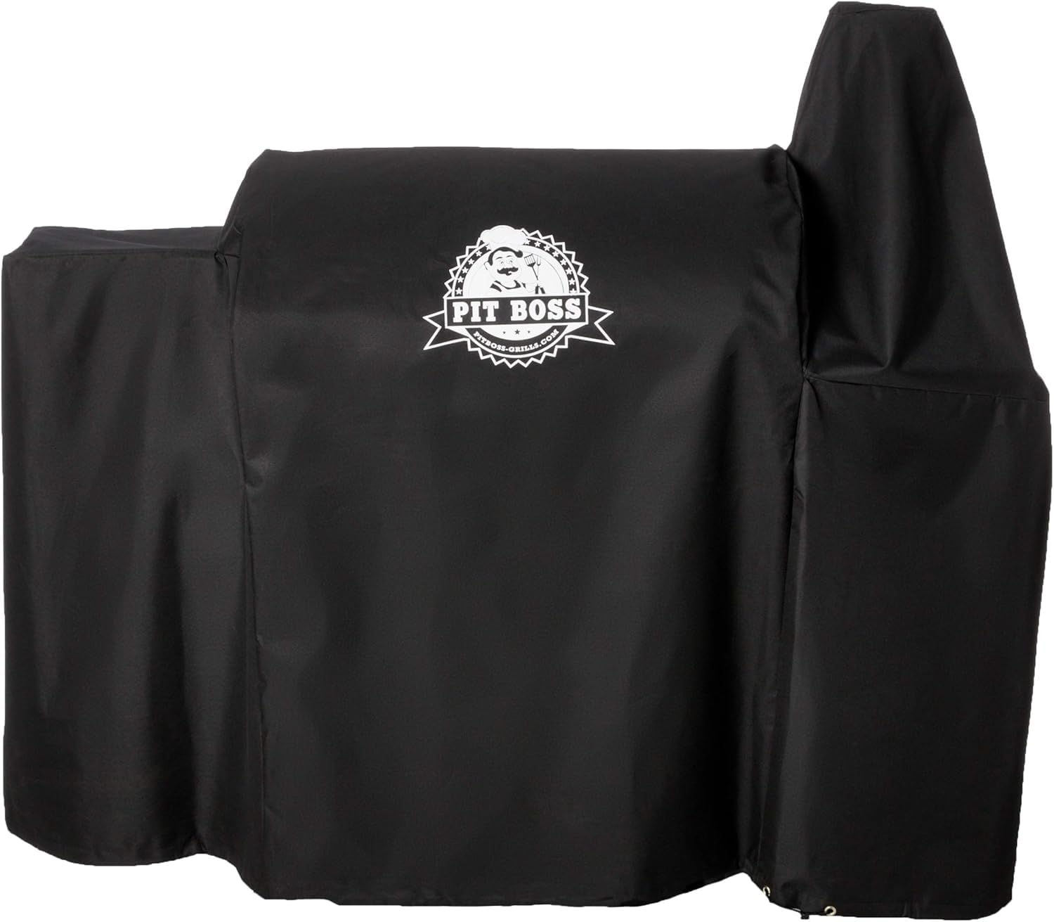 PIT BOSS Deluxe Grill Cover front view, black, for 820 and 850 grills