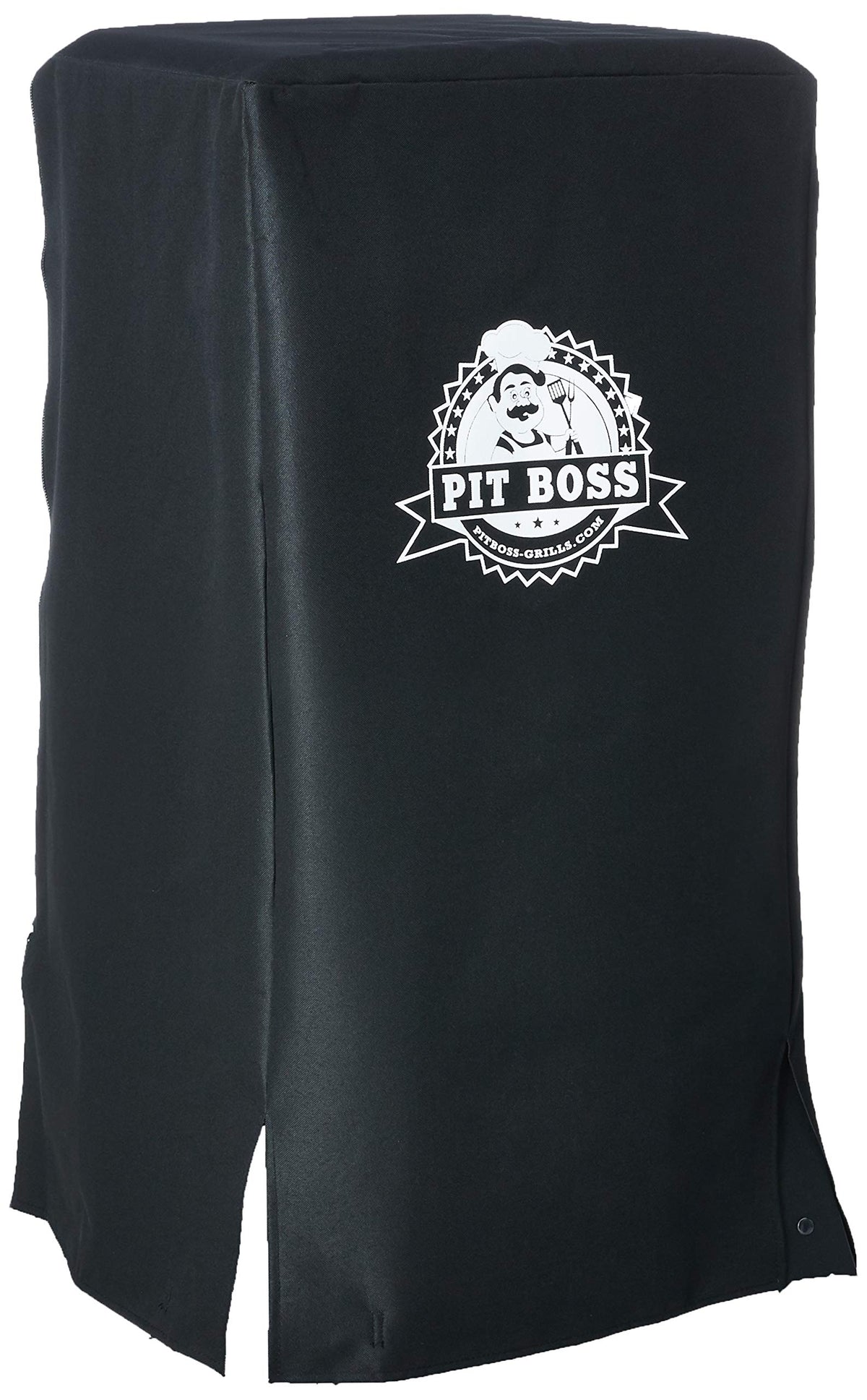 PIT BOSS Electric Smoker Cover front view, black, 23x22x41 inches