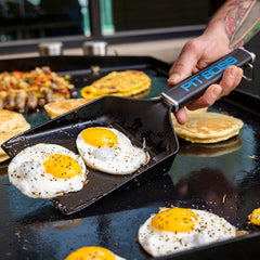 PIT BOSS Griddle Grub Shovel side view showing built-in bottle opener