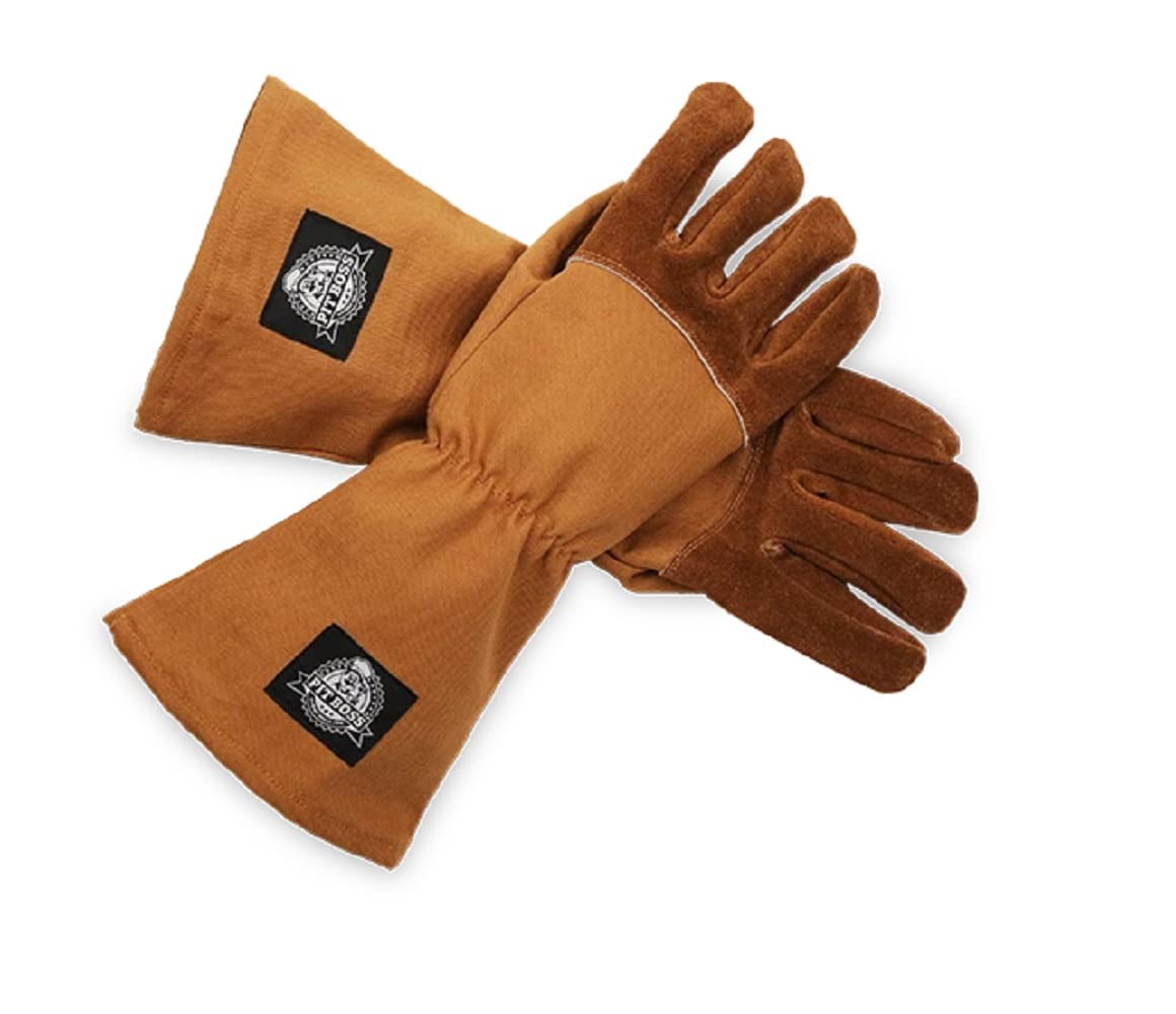 PIT BOSS Heavy Duty BBQ Grilling Gloves, natural colour, front view