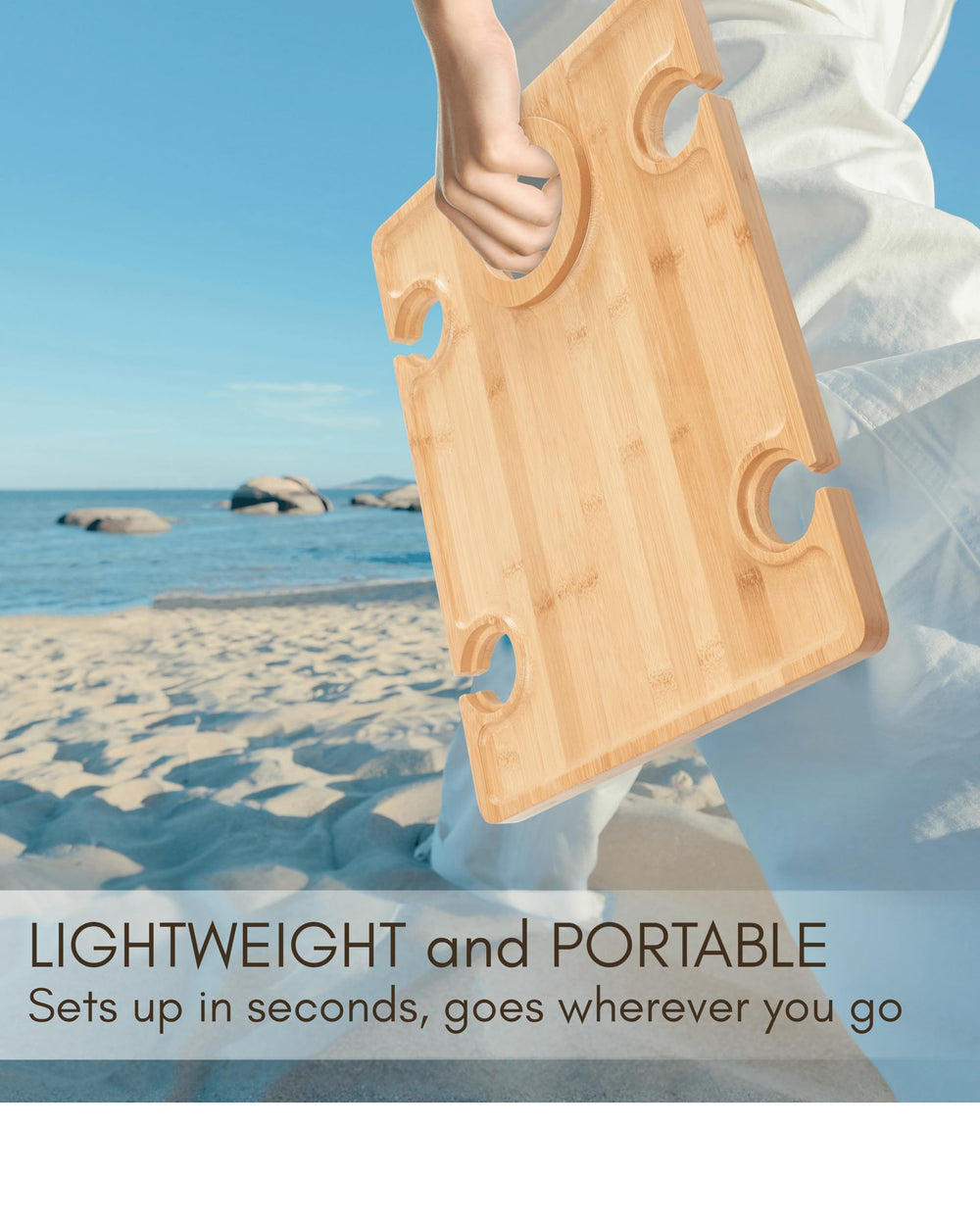 Piticco picnic table showing interchangeable bottle holder