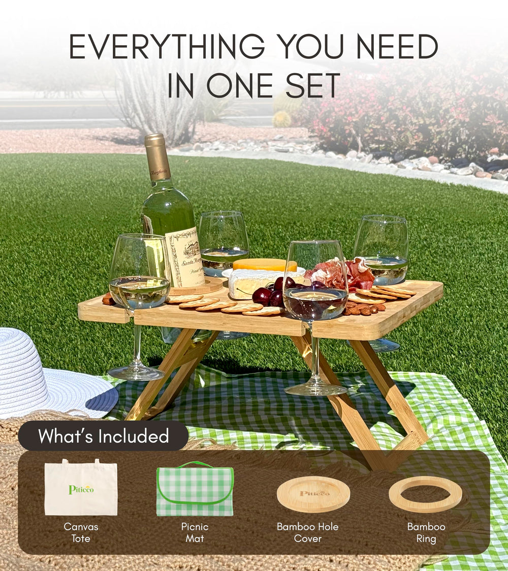 Piticco Portable Wine Picnic Table dimensions and specifications
