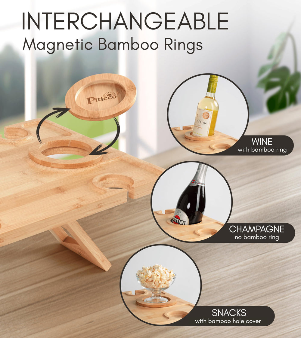 Piticco Portable Wine Picnic Table in outdoor setting