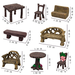 PIVNASY Miniature Garden Accessories, 10 pieces displayed