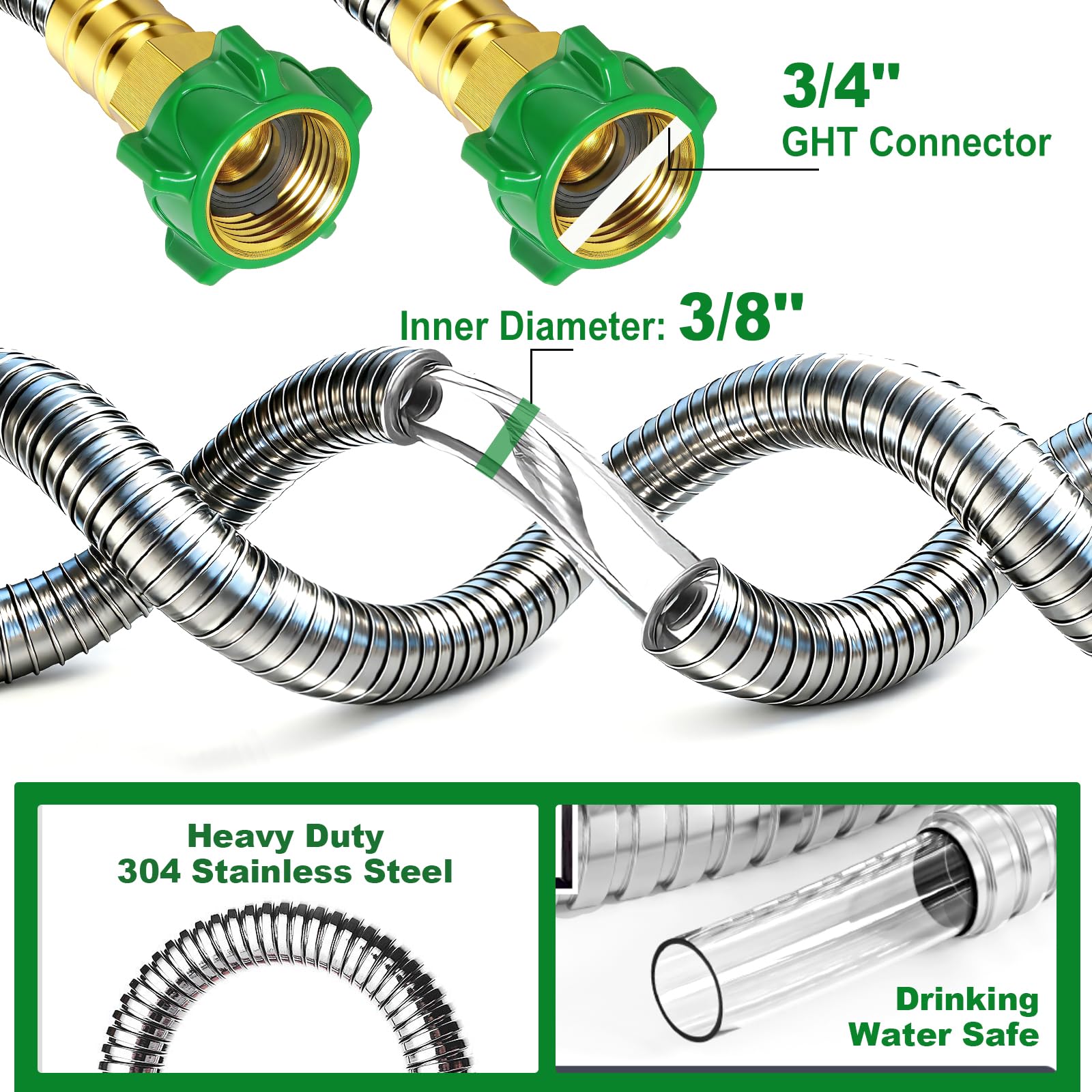 PJT hose connector attached to a hose reel
